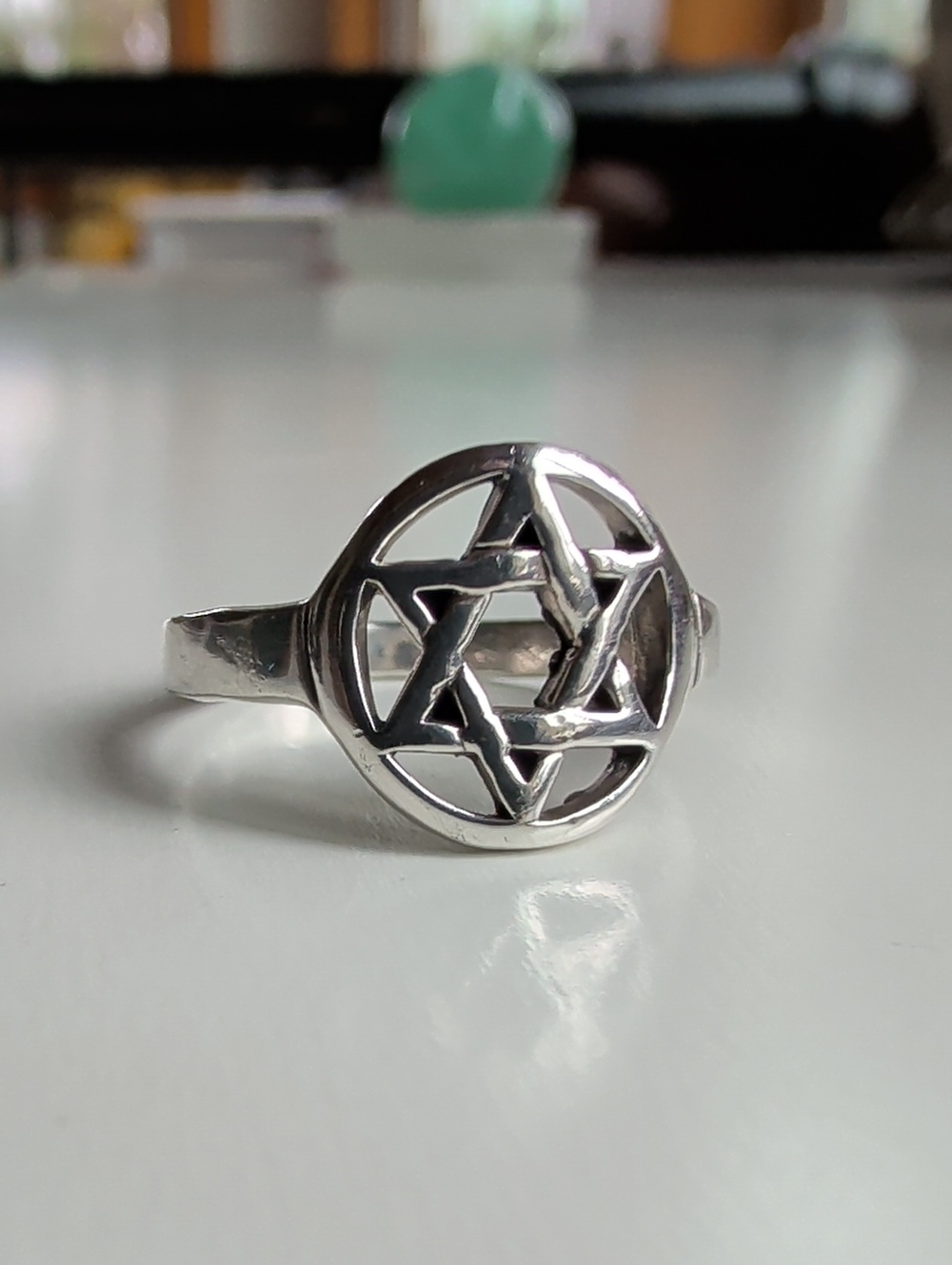 Star of David 925 Sterling Silver Ring, Size 8